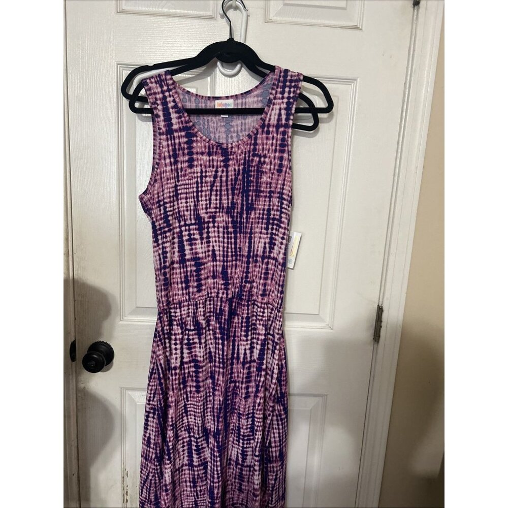 LuLaRoe Purple and Pink Midi Dress